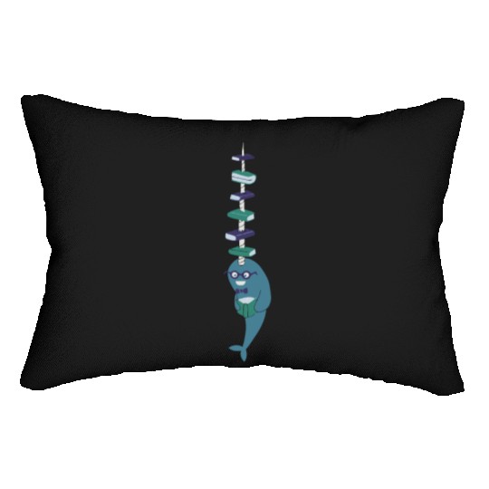 Never Give a Narwhal a Library Card Lumbar Pillows