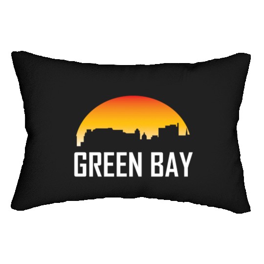 Green Bay Wisconsin Sunset Skyline Lumbar Pillows