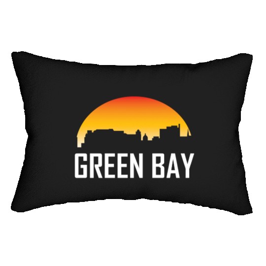 Green Bay Wisconsin Sunset Skyline Lumbar Pillows