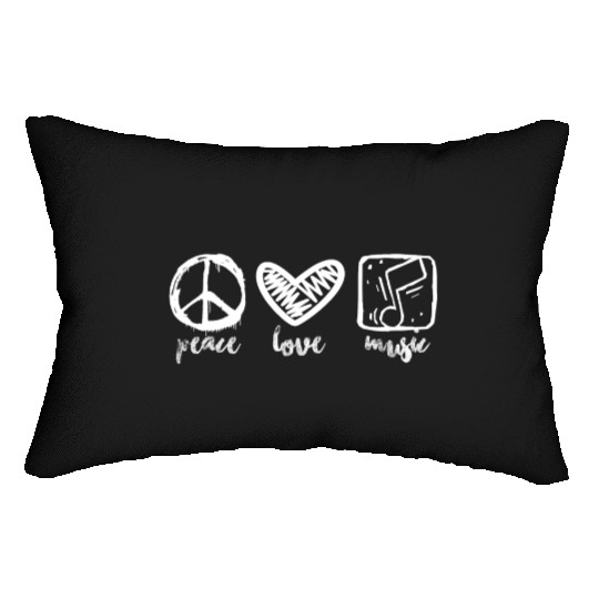 Peace Love Music Lumbar Pillows