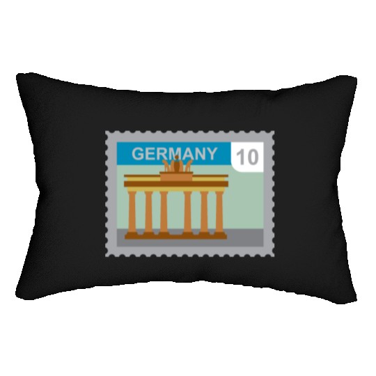 germany mail stamp Lumbar Pillows