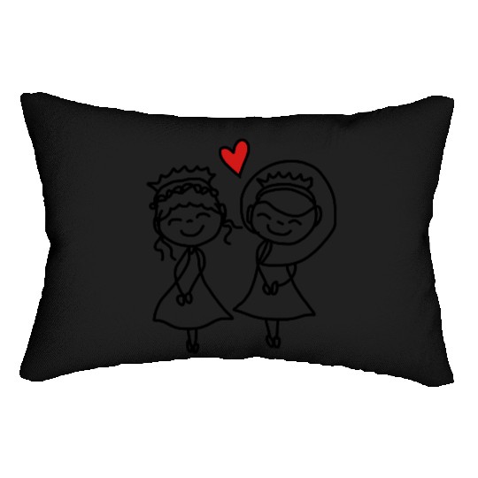 gay couple Lumbar Pillows