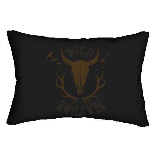 buffalo skull Lumbar Pillows