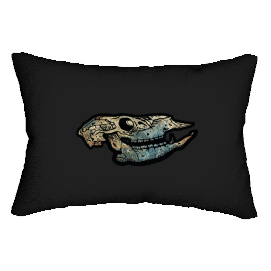 cow skull Lumbar Pillows