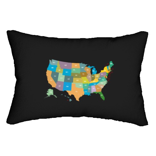 US States Lumbar Pillows