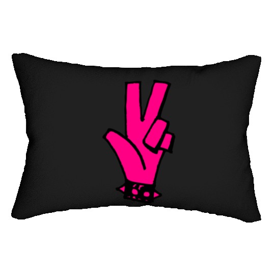 Punk Hand Peace Lumbar Pillows