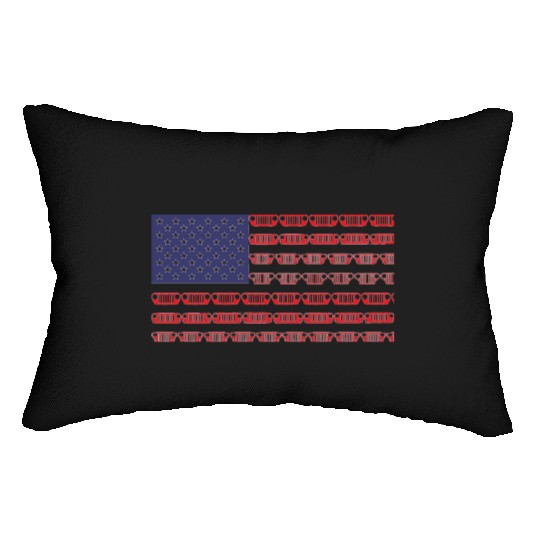 Flag of the United States jeep Lumbar Pillows