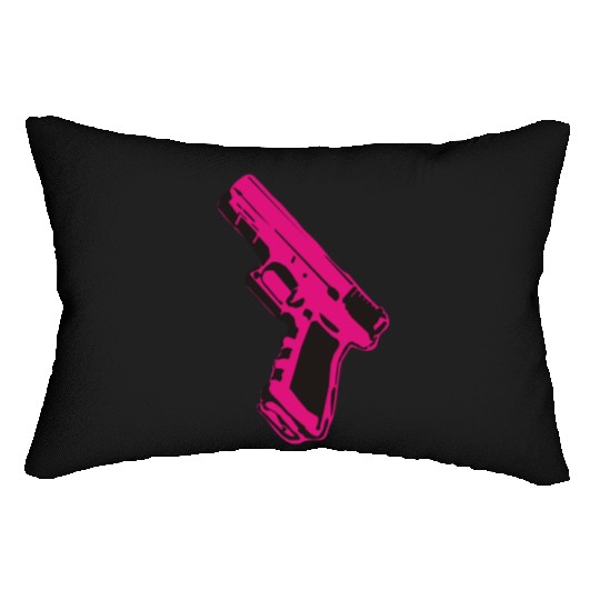 Pink gun Lumbar Pillows