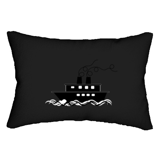 ship boat canoe sailboat submarine yacht anchor136 Lumbar Pillows