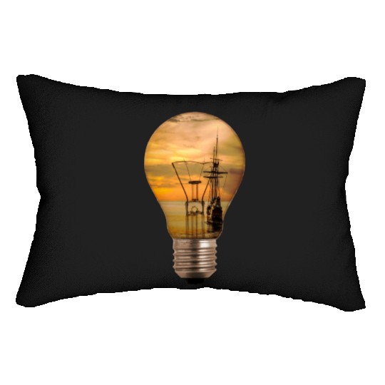 ship boat canoe sailboat submarine yacht anchor241 Lumbar Pillows