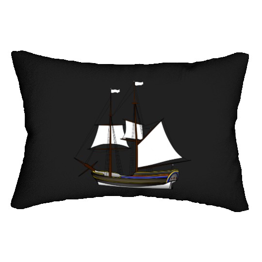 ship boat canoe sailboat submarine yacht anchor405 Lumbar Pillows