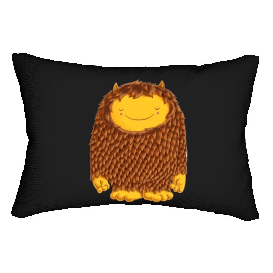 Friendly Brown Monster Lumbar Pillows