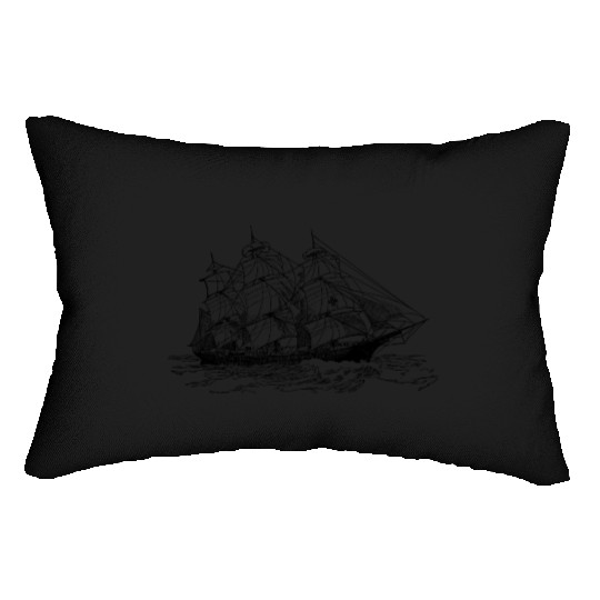 paddle boat sail boat ruderboot segelboot57 Lumbar Pillows