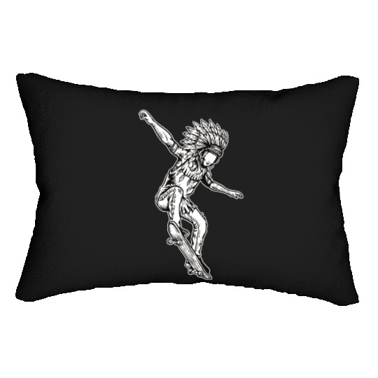 Indian Chief Skateboard Lumbar Pillows