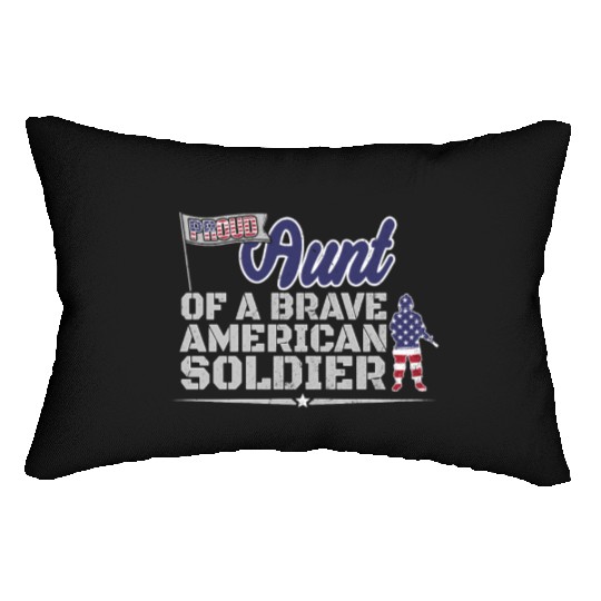 Proud Aunt Auntie Of A Soldier Support US Troops Lumbar Pillows