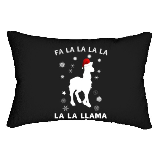 Christmas Llama Lumbar Pillows, Funny Xmas Llama Lumbar Pillows