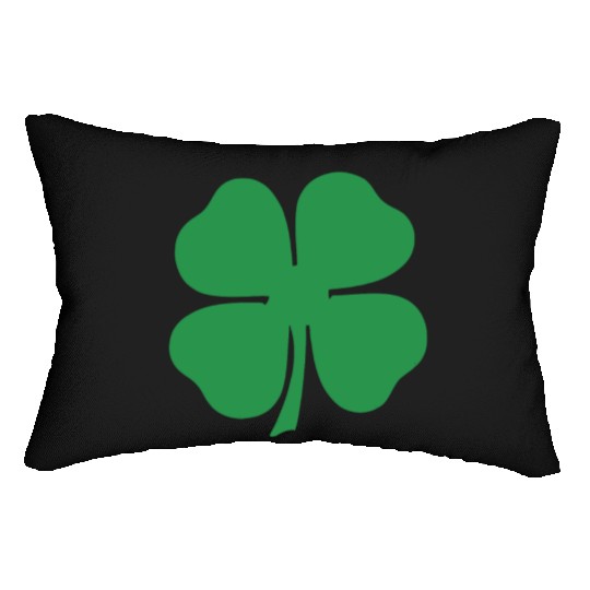 Green 4 Leaf Clover Solid Lumbar Pillows