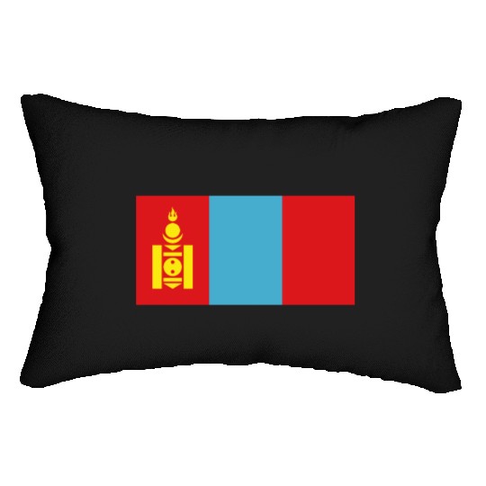 flag mongolia Lumbar Pillows