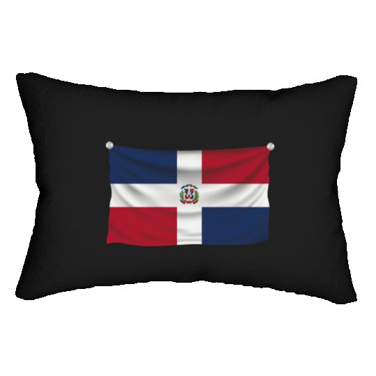 flag dominican republic Lumbar Pillows