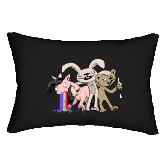 drunken friends Lumbar Pillows