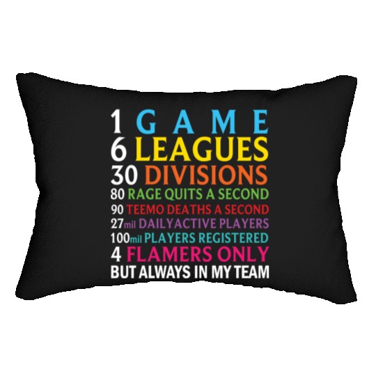 League of Legends troll rage quit and flamers Lumbar Pillows