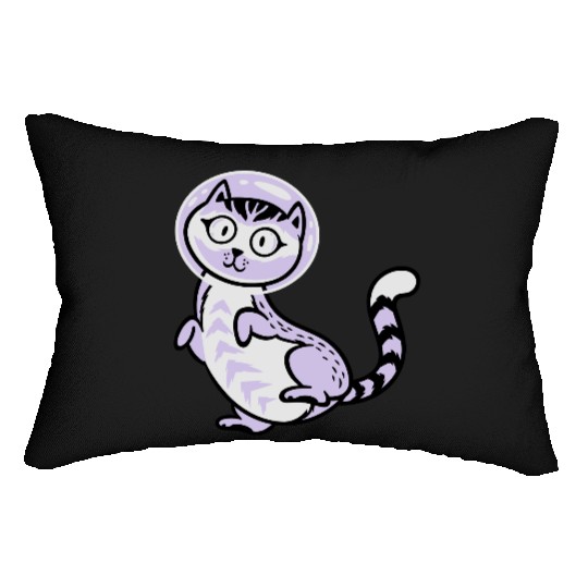 Space cat Lumbar Pillows