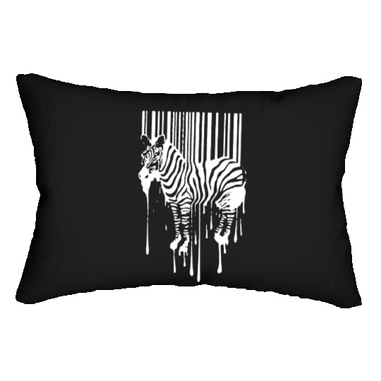 Banksy Street Art Zebra Bar Code Lumbar Pillows