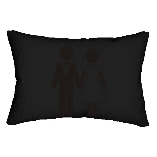 Bride And Groom Silhouette Lumbar Pillows
