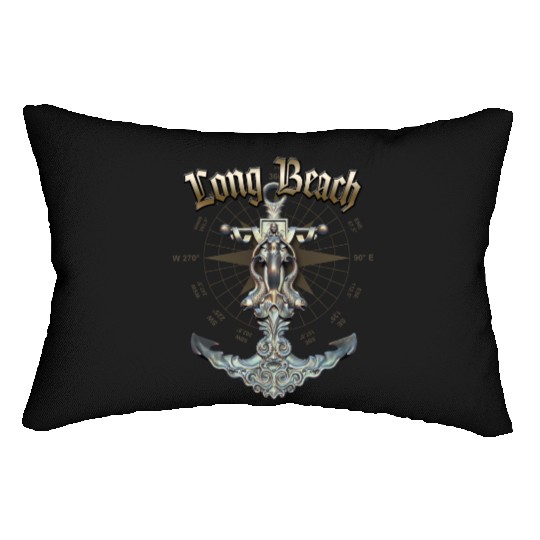 Long Beach Anchor Nautical Sailing Boat Summer Lumbar Pillows