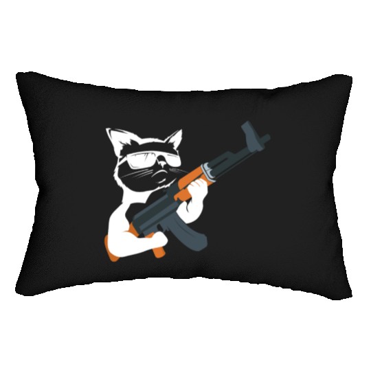 Gunning for Kitties funny Cat Gift Lumbar Pillows Lumbar Pillows