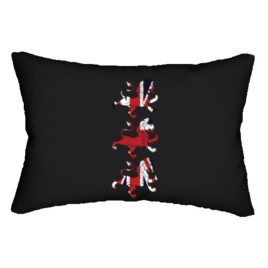 Union Jack Three Lions United Kingdom Great Flag Lumbar Pillows