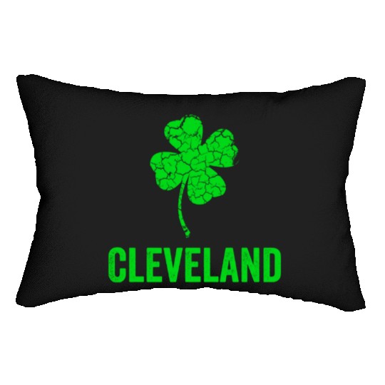 Cleveland Irish, St Patricks Day, Four Leaf Clover Lumbar Pillows