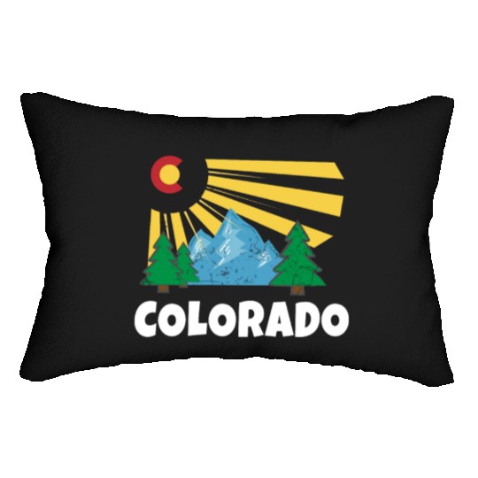 Native Colorado Gifts CO State Flag Sunrise Lumbar Pillows