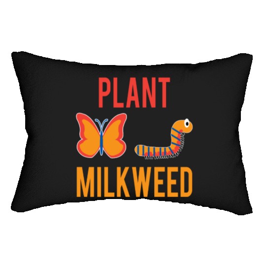 Women's Monarch Butterfly Plant Milkweed Caterpill Lumbar Pillows