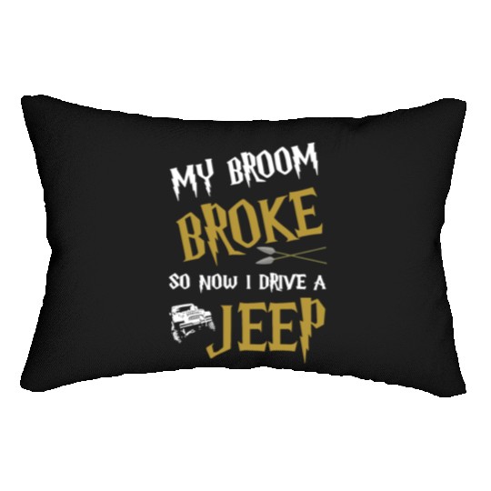 my broom broke so now I drive a jeep grandma t shi Lumbar Pillows