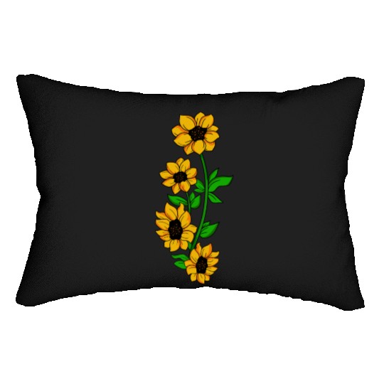 sunflower flowers bunch bloom gift idea Lumbar Pillows