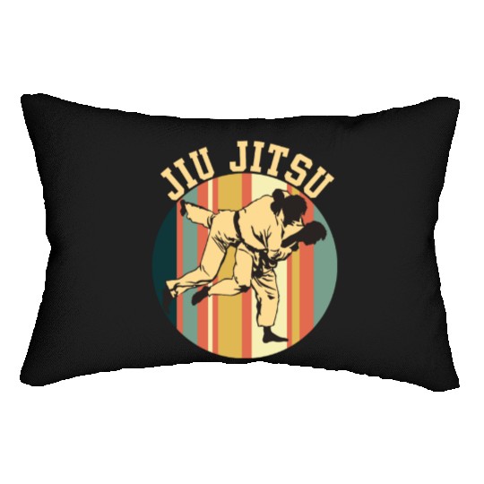 Jiu Jitsu Silhouette Bjj Brazilian Jiu Jitsu Retro Lumbar Pillows