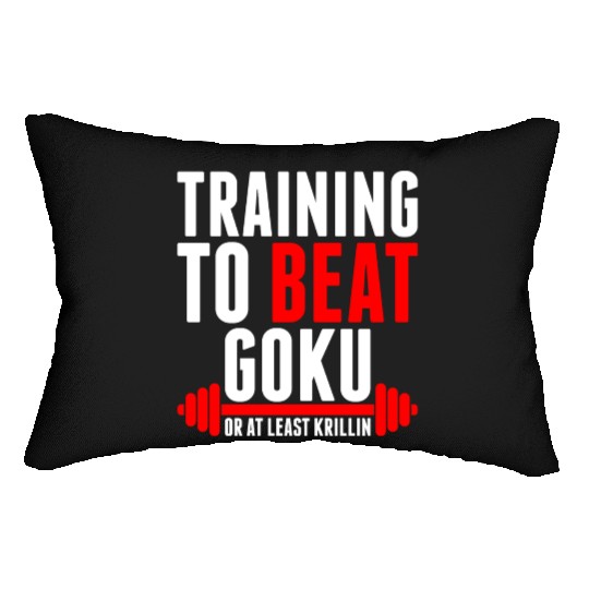 Training To Beat Goku Lumbar Pillows