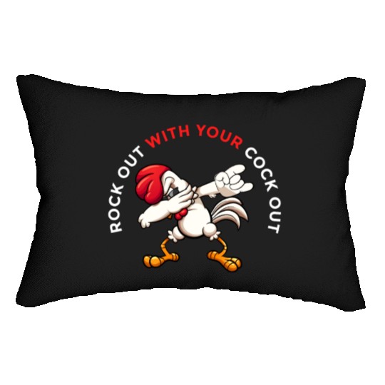 Rock Out With Your Cock Out Rooster Lumbar Pillows