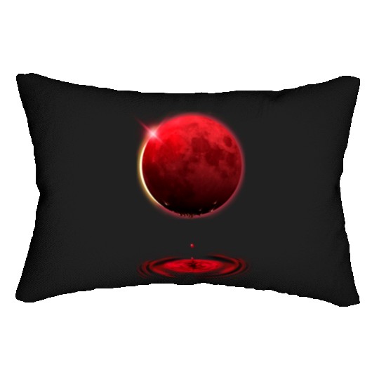 Vampire werewolf blood red moon eclipse Lumbar Pillows