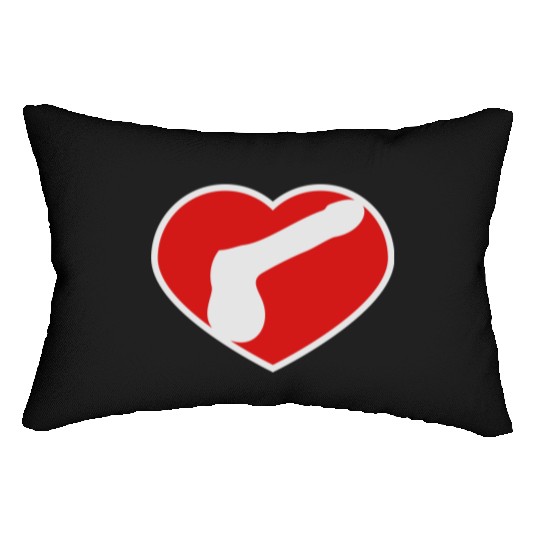 logo i love heart gay gay cock lover penis big man Lumbar Pillows