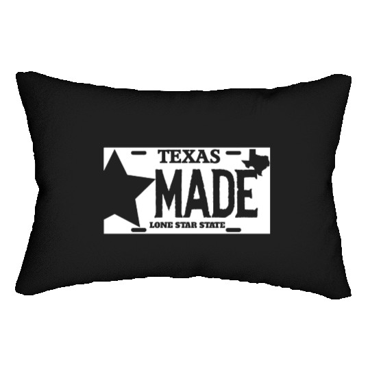 Texas - texas made lone star license plate Lumbar Pillows