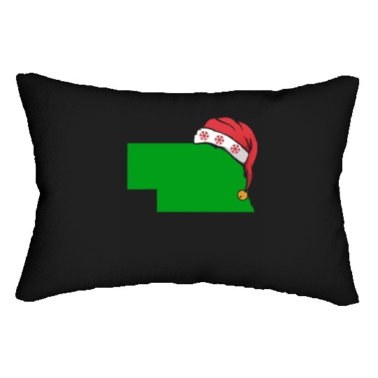 Nebraska Christmas Cute Christmas Gift Green US State Lumbar Pillows