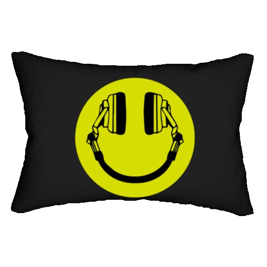 Headphone Smiley Acid House Cans MUSIC RAVE WEED D Lumbar Pillows