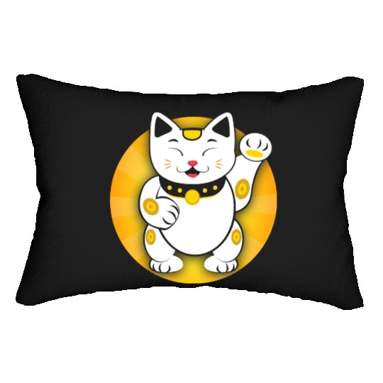 Maneki Neko - Japanese Lucky Cat Lumbar Pillows
