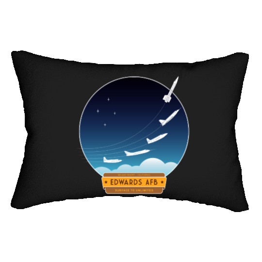 Edwards Air Force Base - yellow and brown logo Lumbar Pillows