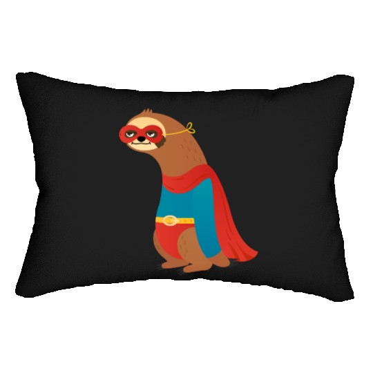 sloth superhero Lumbar Pillows