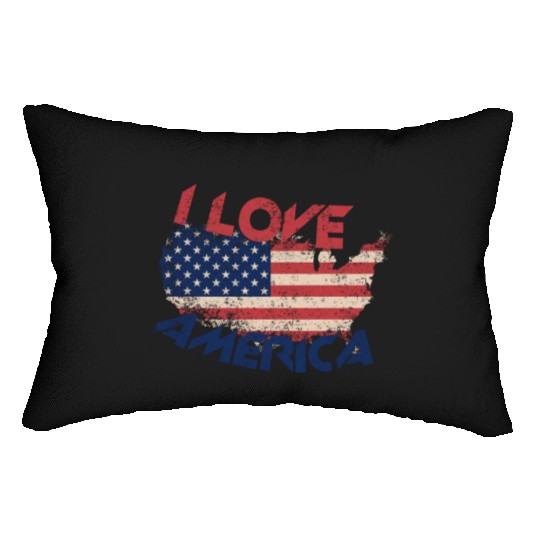 I LOVE AMERICA Lumbar Pillows