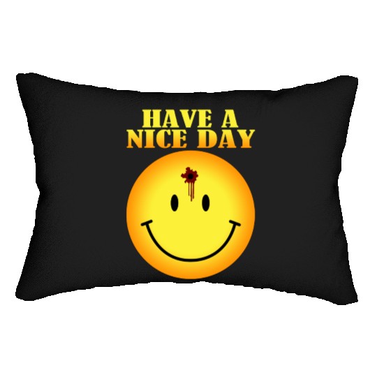 smiley face bullet hole Lumbar Pillows