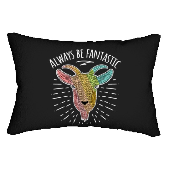 Cool LGBT Goat Amazing Rainbow Positive Saying Lumbar Pillows